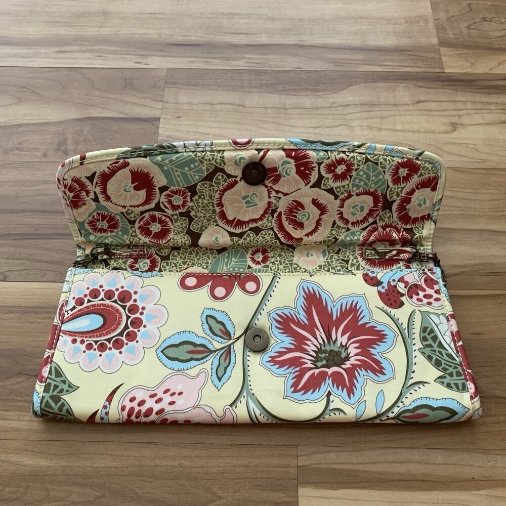 Amy Butler for Kalencom Clutch Purse w/ Chain Floral Yellow Organic Cotton - Picture 5 of 14